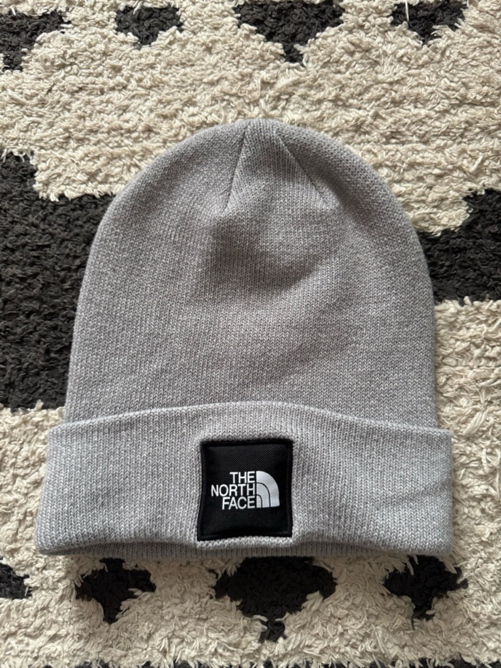 The North Face Light Grey Fold-Over Beanie